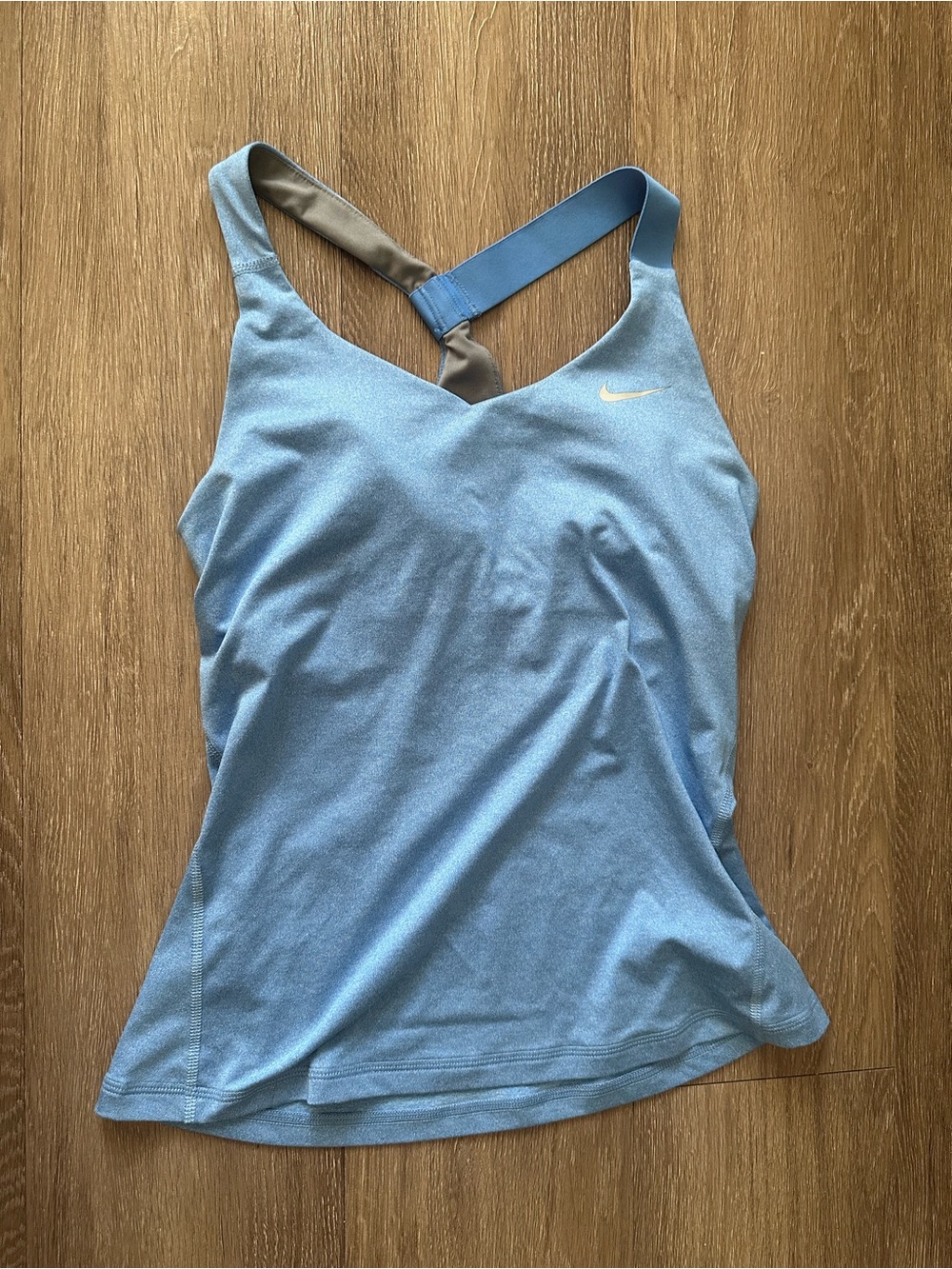 Nike Women's Sky Blue Racerback Training Tank with Contrast Straps